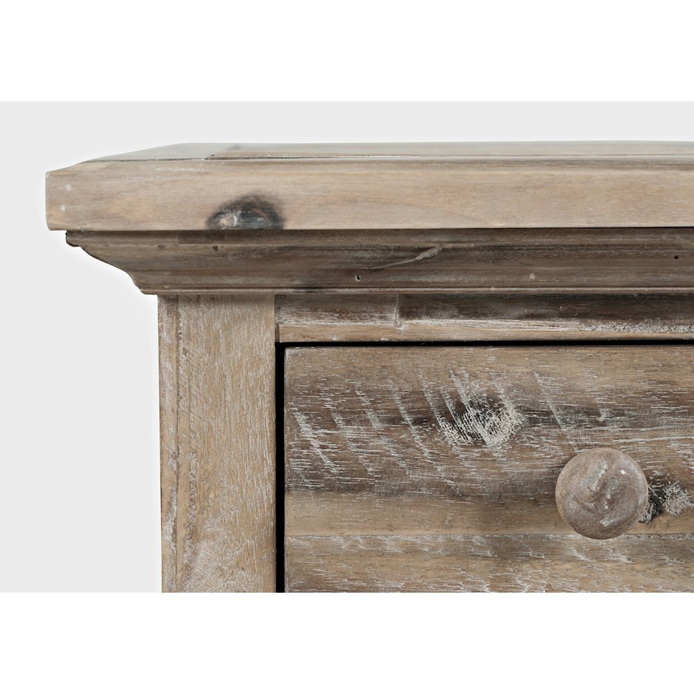 Rustic Shores Distressed Acacia USB Charging Chairside End Table. Picture 6