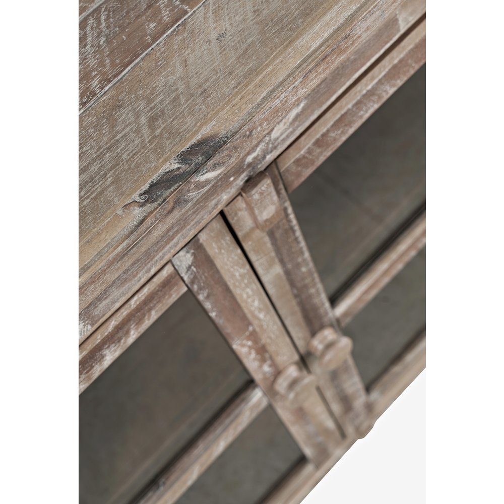 Rustic Shores 54" Coastal Distressed Acacia Four-Door Credenza Cabinet. Picture 4