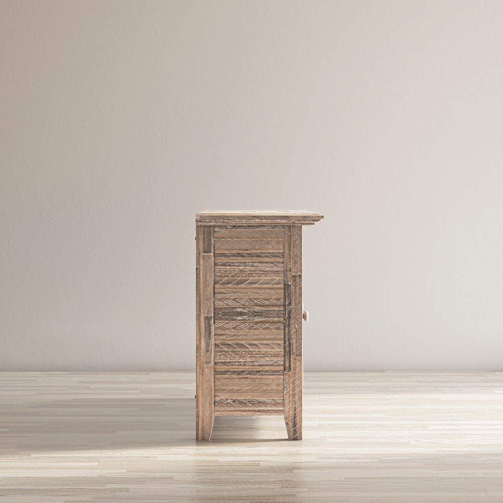 Rustic Shores 54" Coastal Distressed Acacia Four-Door Credenza Cabinet. Picture 8
