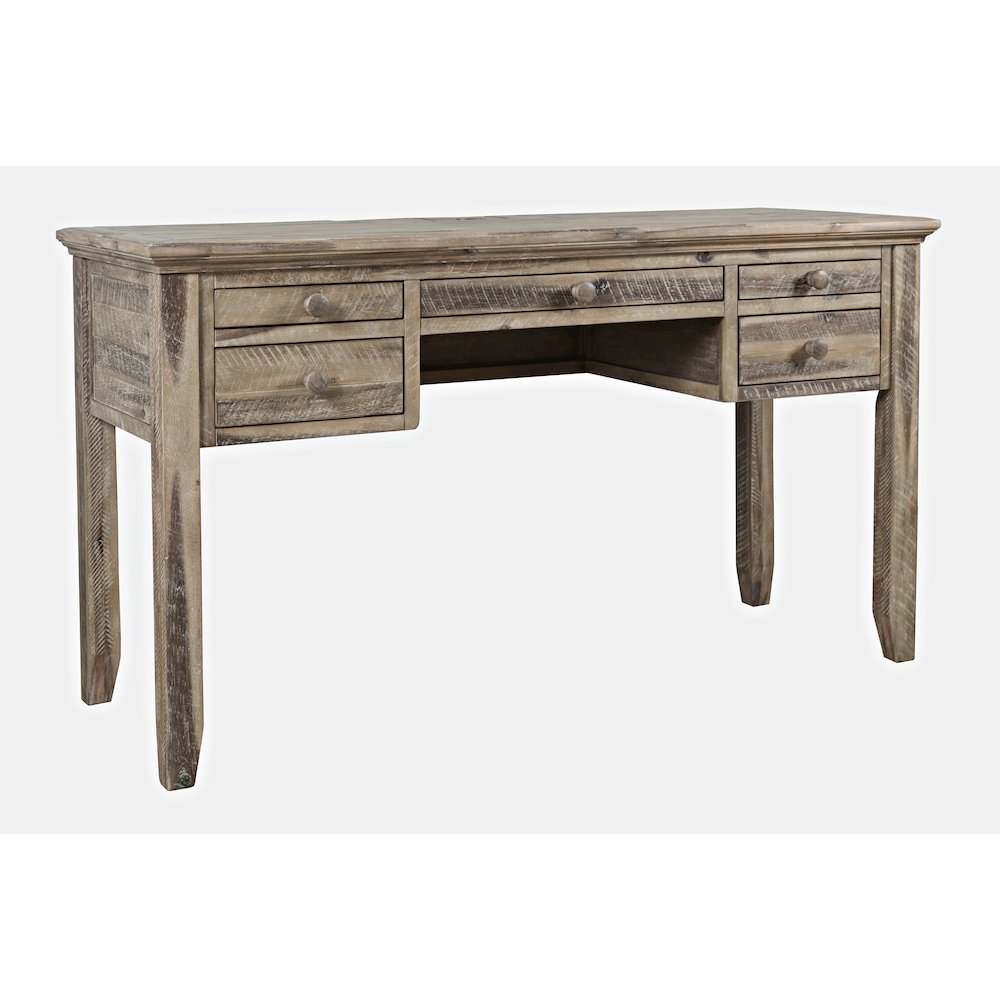 Rustic Shores Coastal Style Distressed Acacia USB Charging Desk. Picture 2
