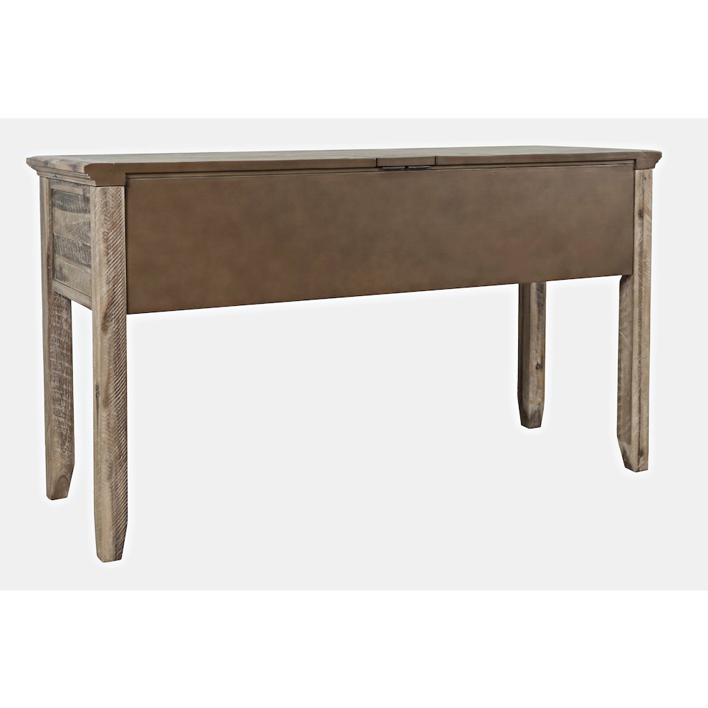 Rustic Shores Coastal Style Distressed Acacia USB Charging Desk. Picture 7