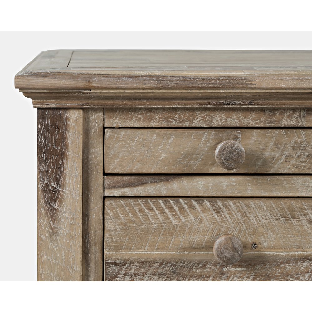 Rustic Shores Coastal Style Distressed Acacia USB Charging Desk. Picture 3
