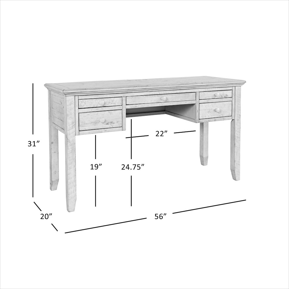 Rustic Shores Coastal Style Distressed Acacia USB Charging Desk. Picture 9