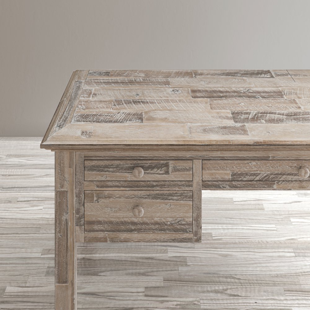 Rustic Shores Coastal Style Distressed Acacia USB Charging Desk. Picture 12