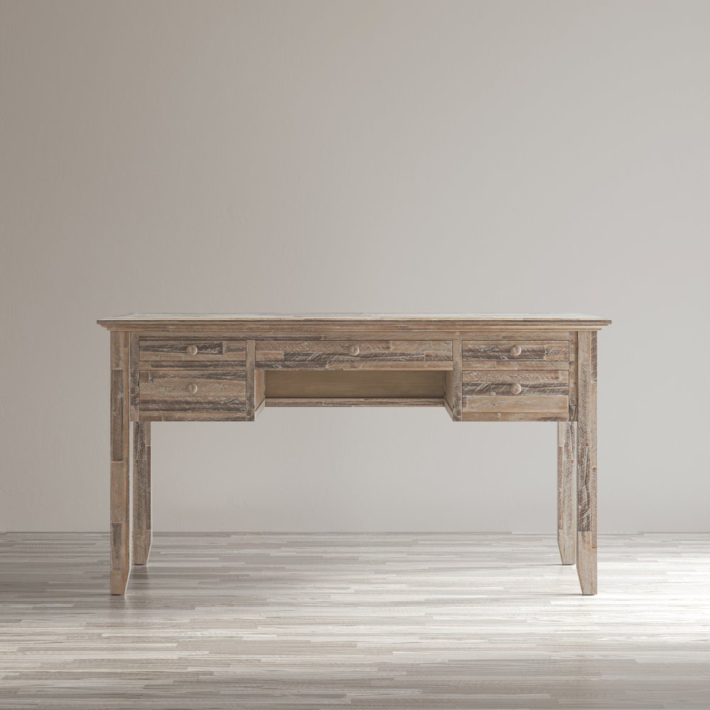 Rustic Shores Coastal Style Distressed Acacia USB Charging Desk. Picture 10