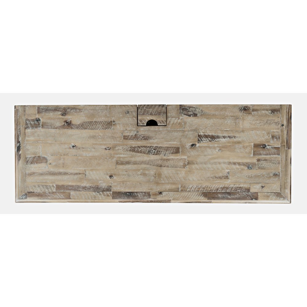 Rustic Shores Coastal Style Distressed Acacia USB Charging Desk. Picture 6