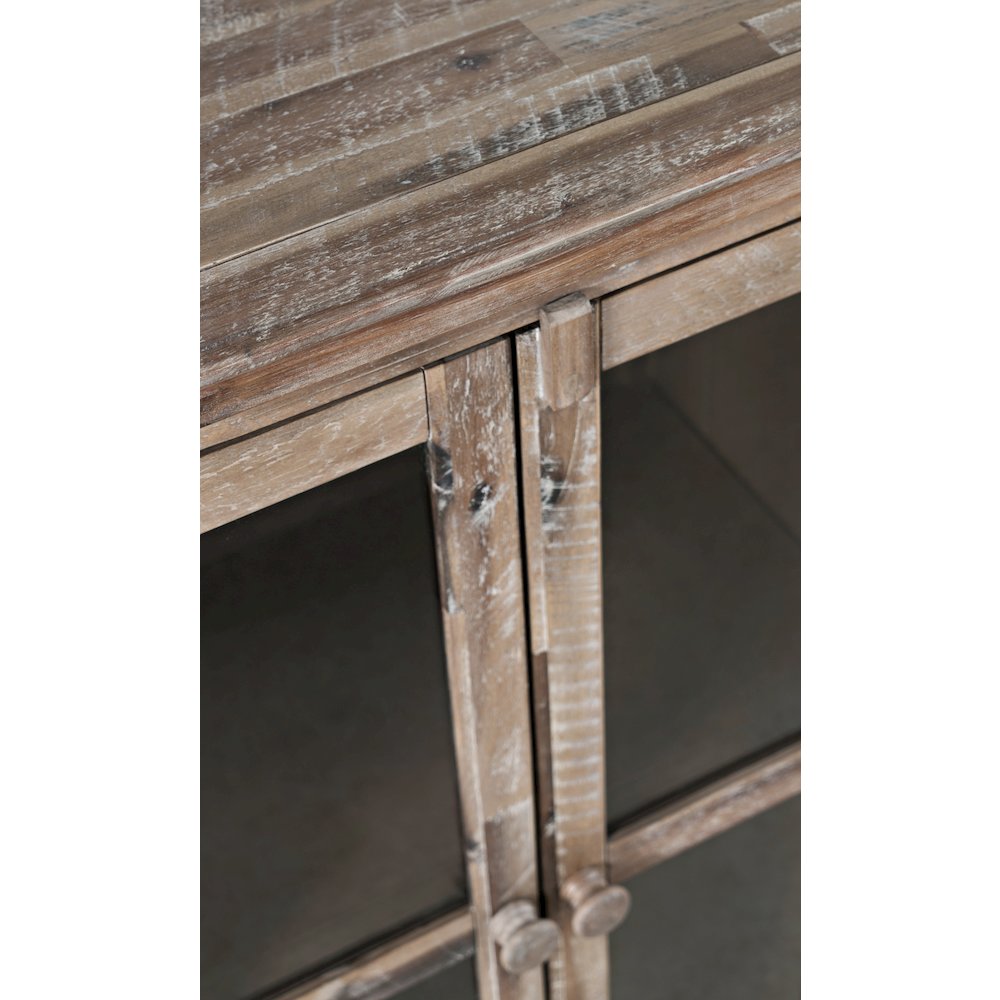 Rustic Shores 70" Coastal Distressed Acacia Six-Door Accent Cabinet. Picture 5