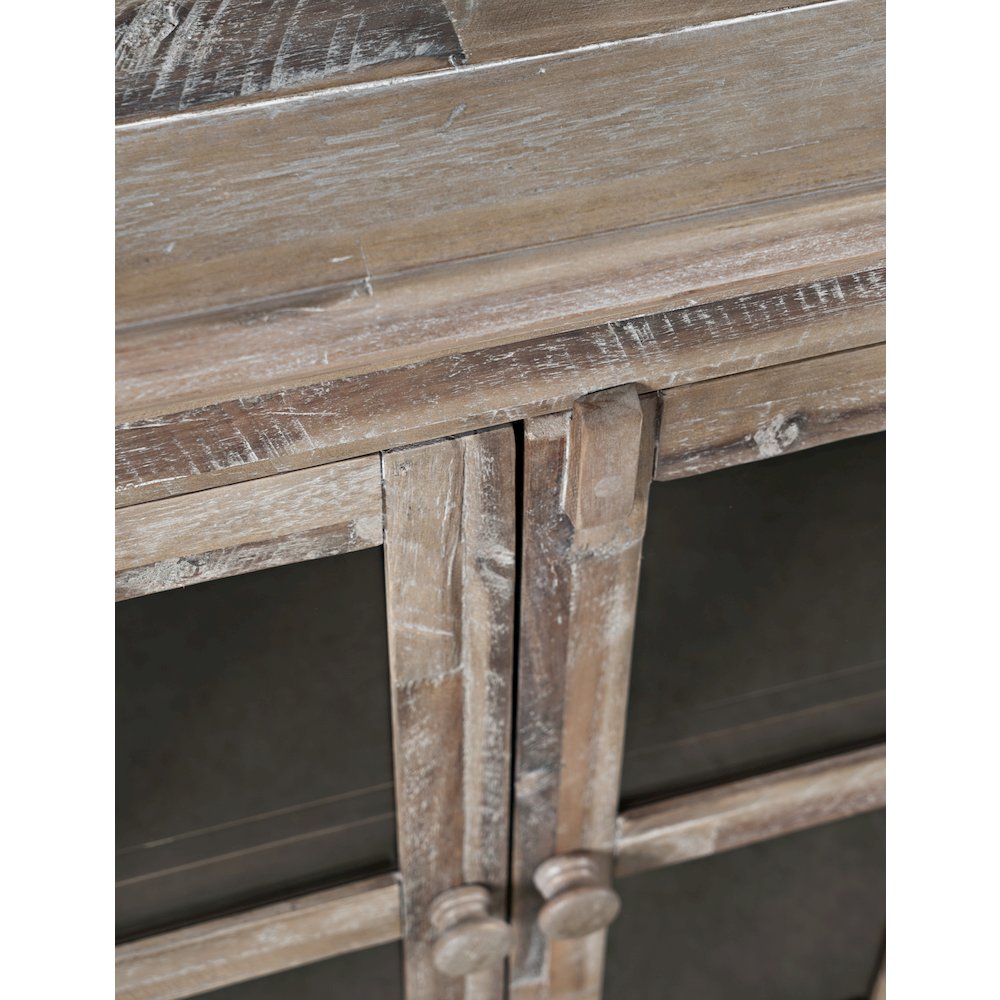 Rustic Shores 70" Coastal Distressed Acacia Six-Door Sideboard Cabinet. Picture 5
