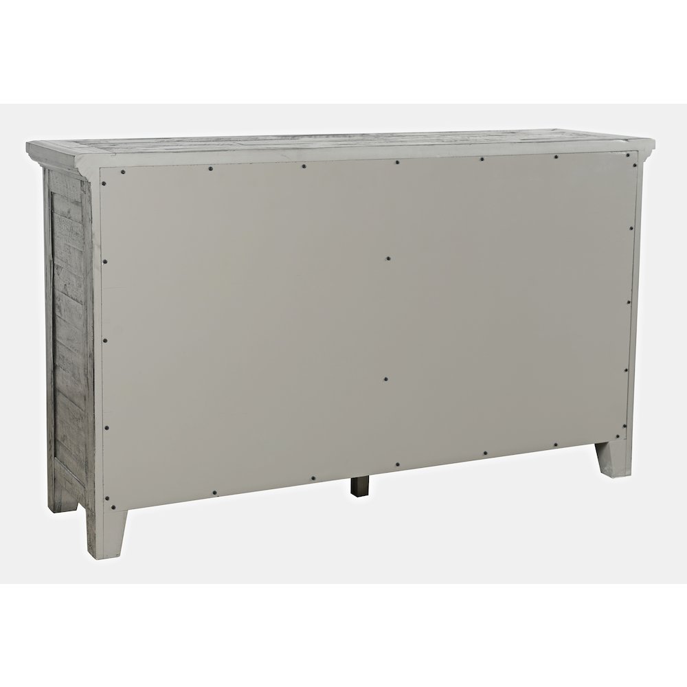Rustic Shores 54" Coastal Distressed Acacia Four-Door Credenza Cabinet. Picture 7