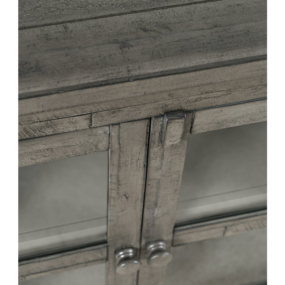 Rustic Shores 54" Coastal Distressed Acacia Four-Door Credenza Cabinet. Picture 4