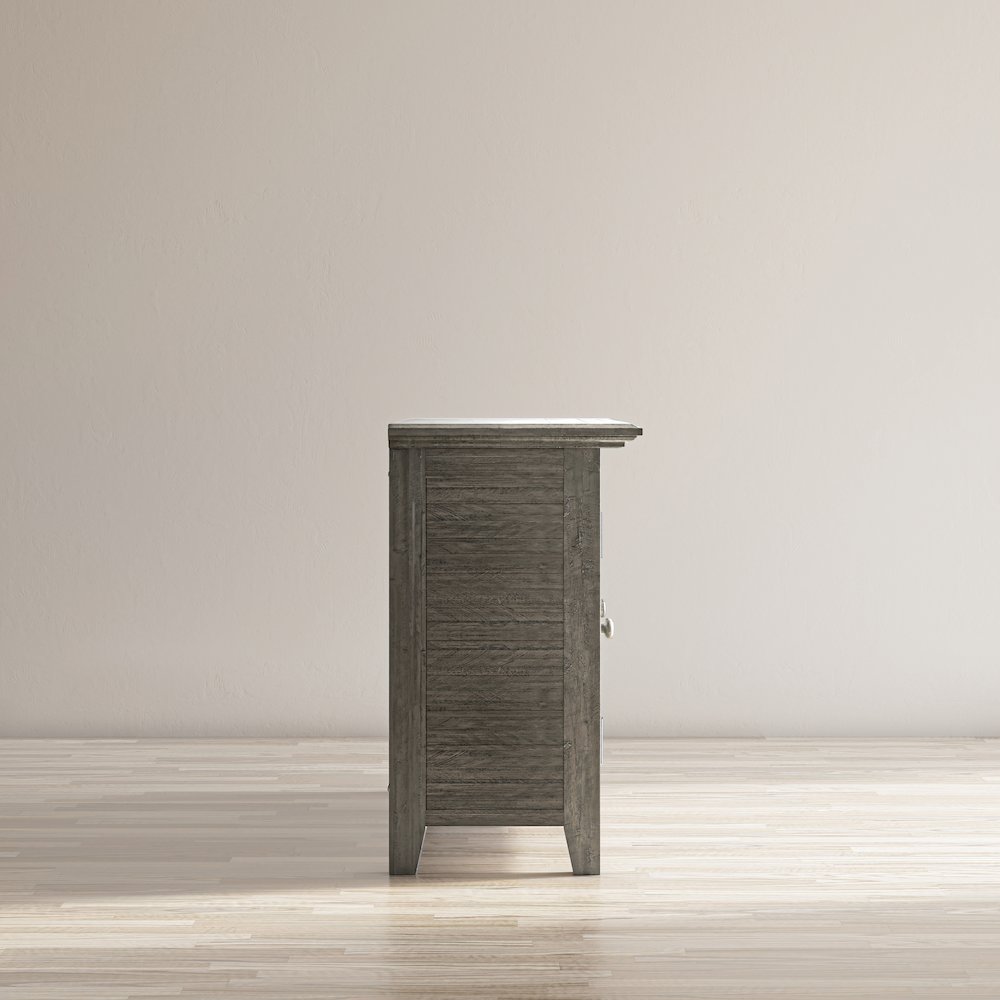 Rustic Shores 54" Coastal Distressed Acacia Four-Door Credenza Cabinet. Picture 9