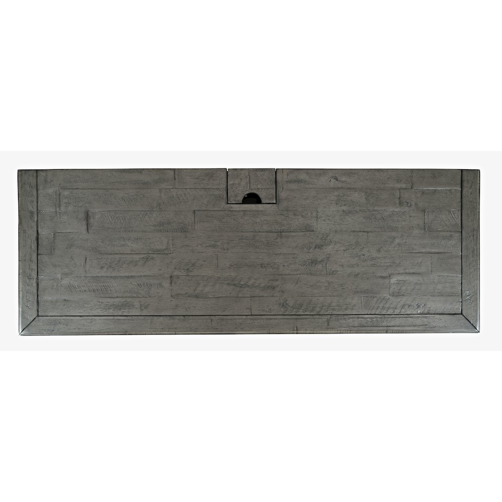 Rustic Shores Coastal Style Distressed Acacia USB Charging Desk. Picture 6