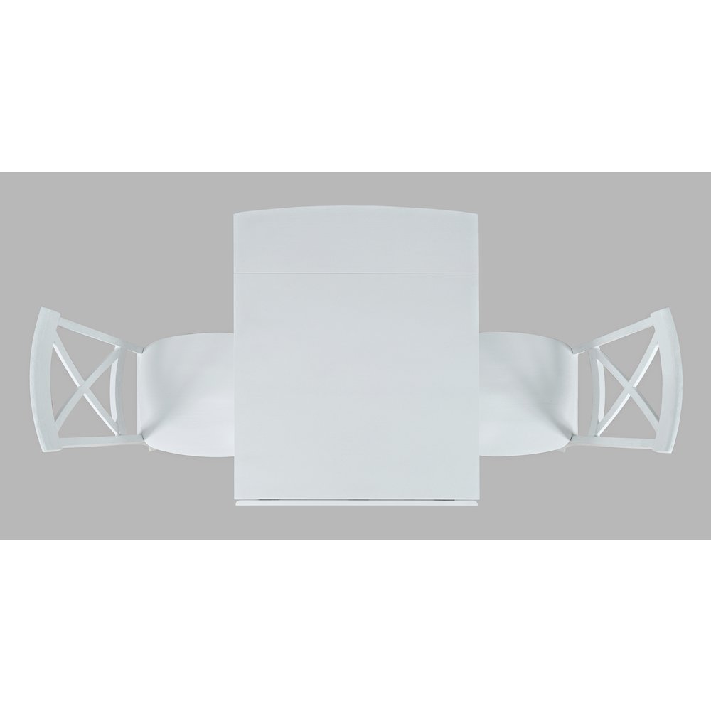 Eastern Tides Coastal Wire-Brushed Acacia Three Piece Cross-Back Dining Set. Picture 6