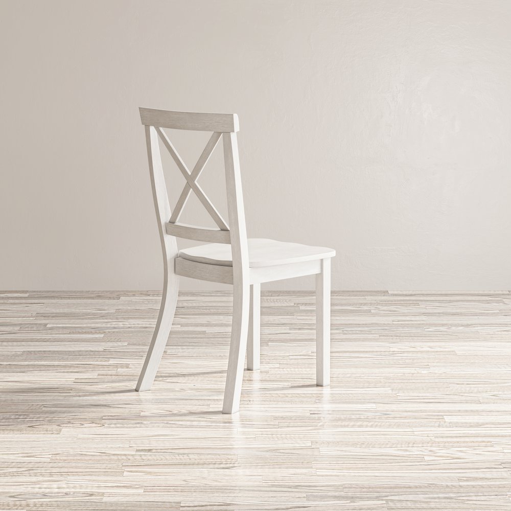 Eastern Tides Coastal Wire-Brushed Wood X-Back Acacia Dining Chair (Set of 2). Picture 6