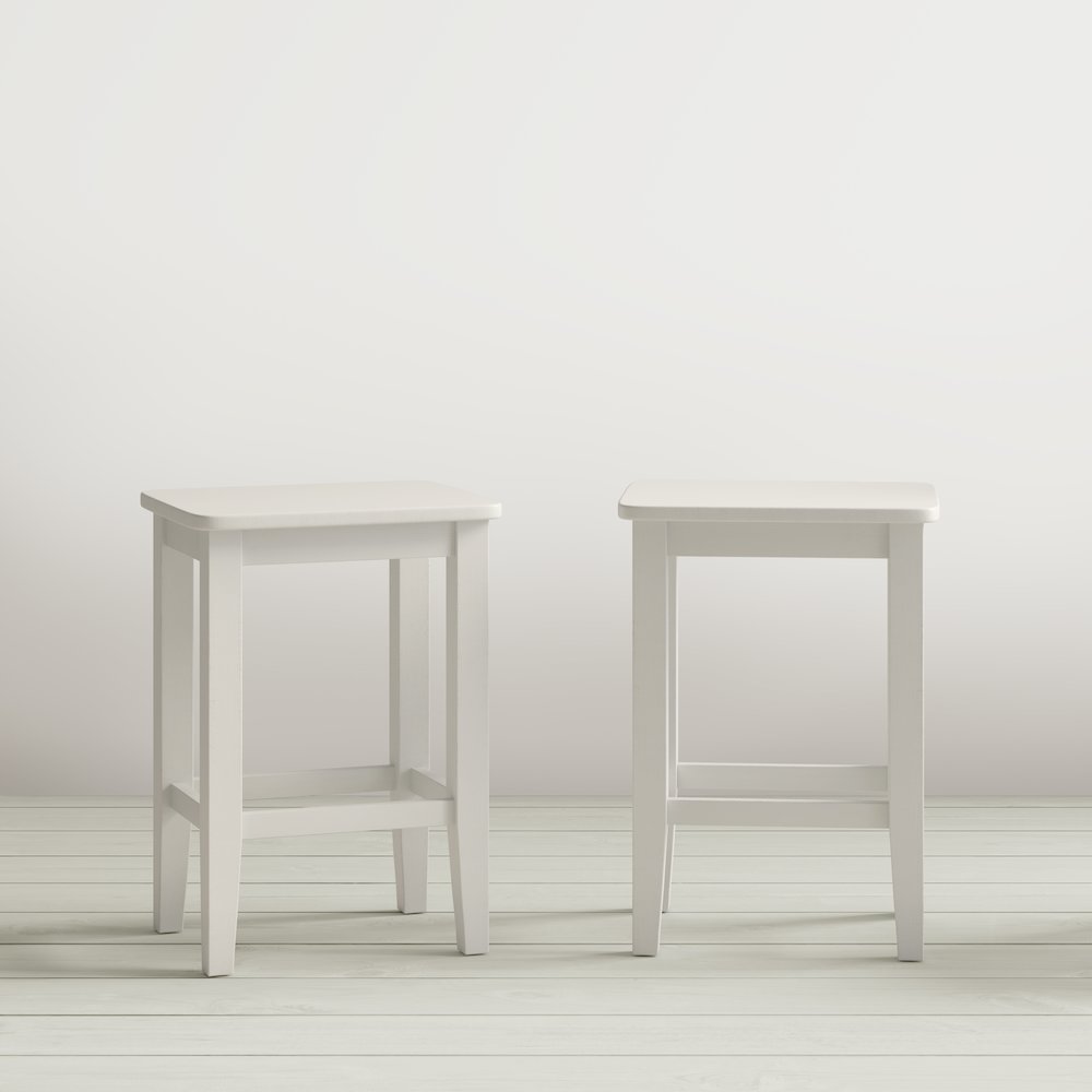 Coastal Wire-Brushed Acacia Three Piece Backless Counter Height Dining Set. Picture 7