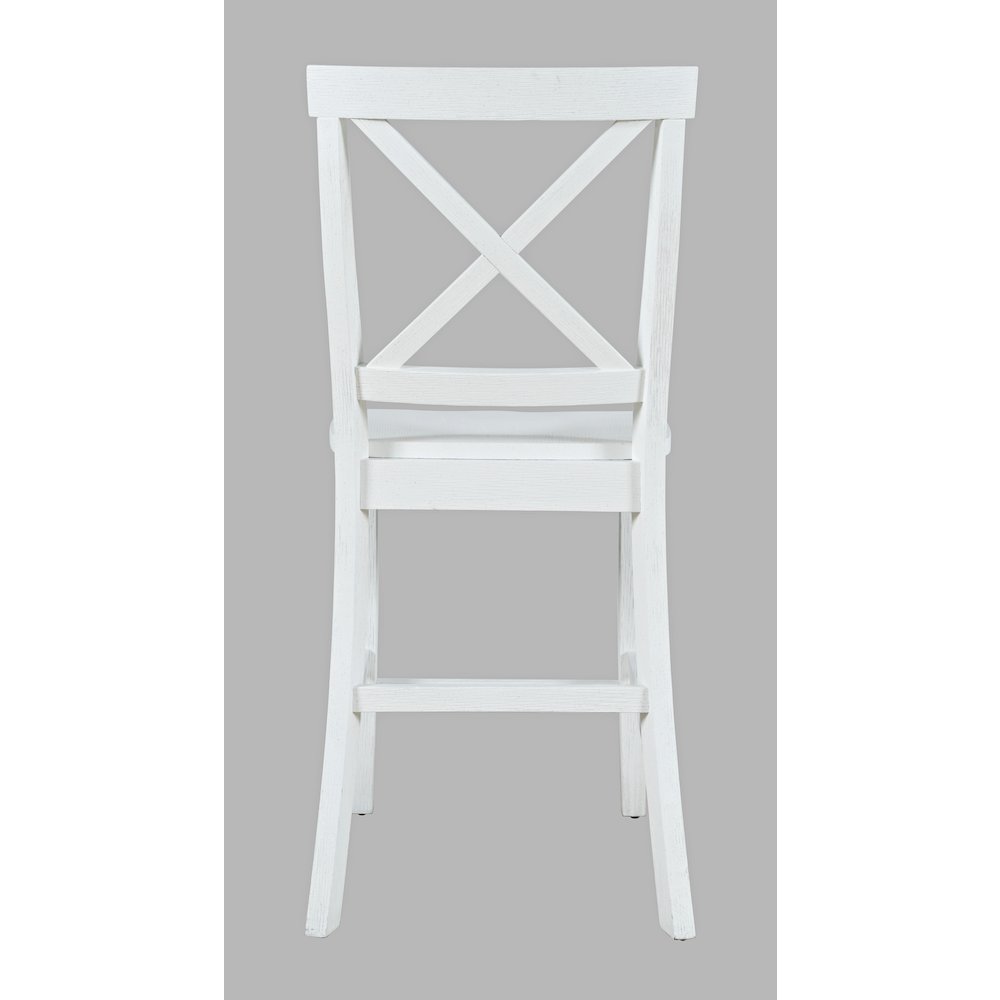 Eastern Tides Coastal Wire-Brushed Wood X-Back Counter Barstool (Set of 2). Picture 6