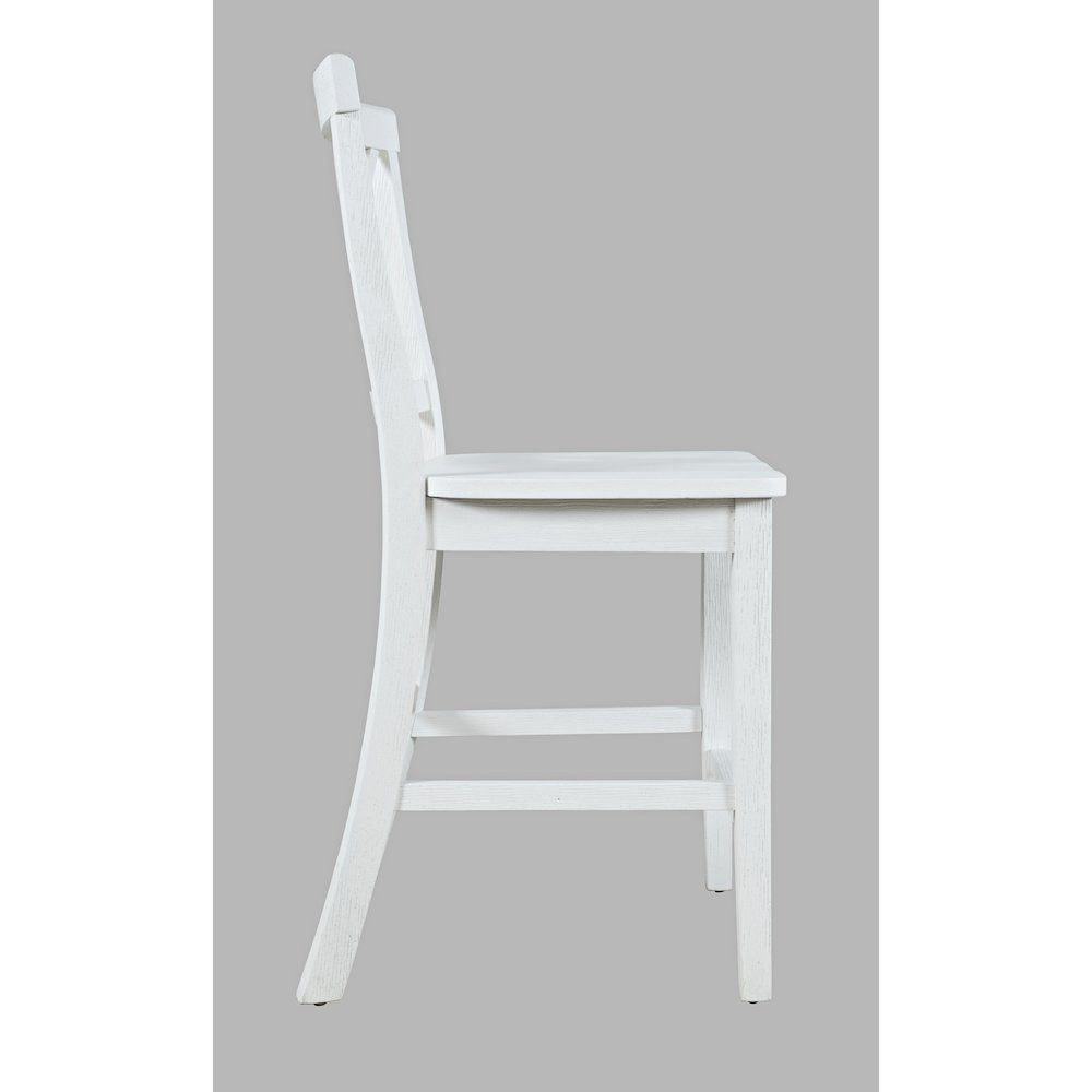 Eastern Tides Coastal Wire-Brushed Wood X-Back Counter Barstool (Set of 2). Picture 5