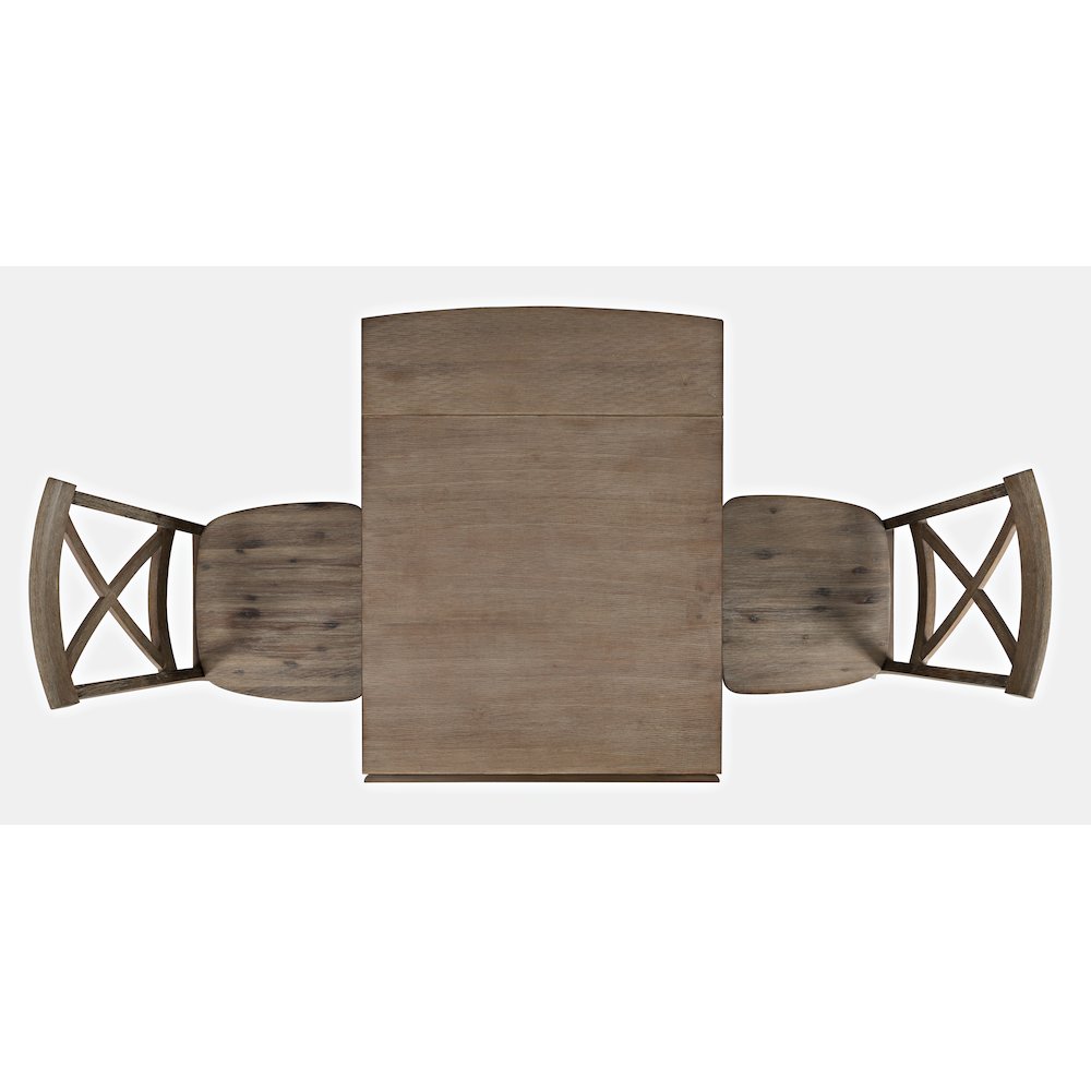 Eastern Tides Coastal Wire-Brushed Wood Three Piece Cross-Back Dining Set. Picture 6