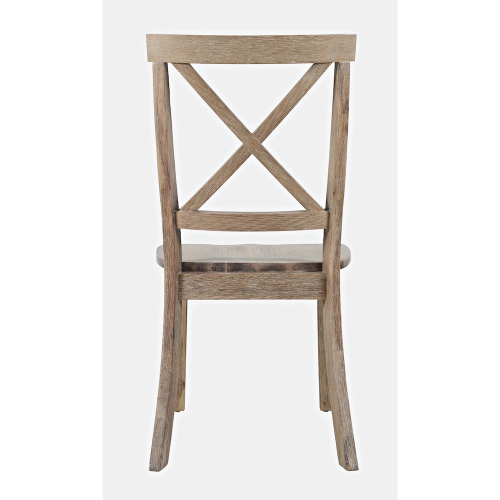 Eastern Tides Coastal Wire-Brushed Wood X-Back Acacia Dining Chair (Set of 2). Picture 9