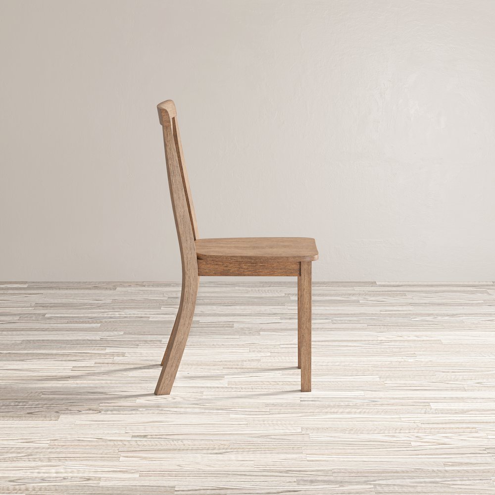 Eastern Tides Coastal Wire-Brushed Wood X-Back Acacia Dining Chair (Set of 2). Picture 4