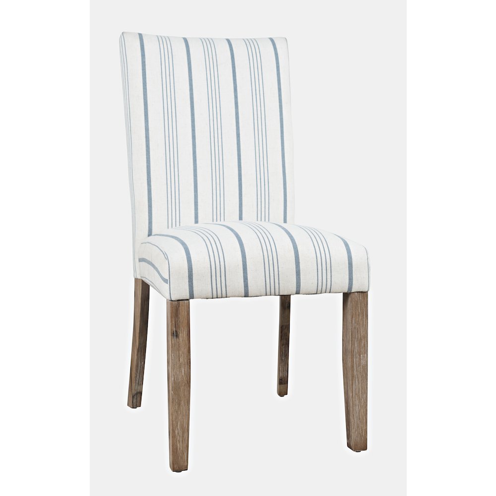 Coastal Wire-Brushed Wood Upholstered Parsons Dining Chair (Set of 2). Picture 3
