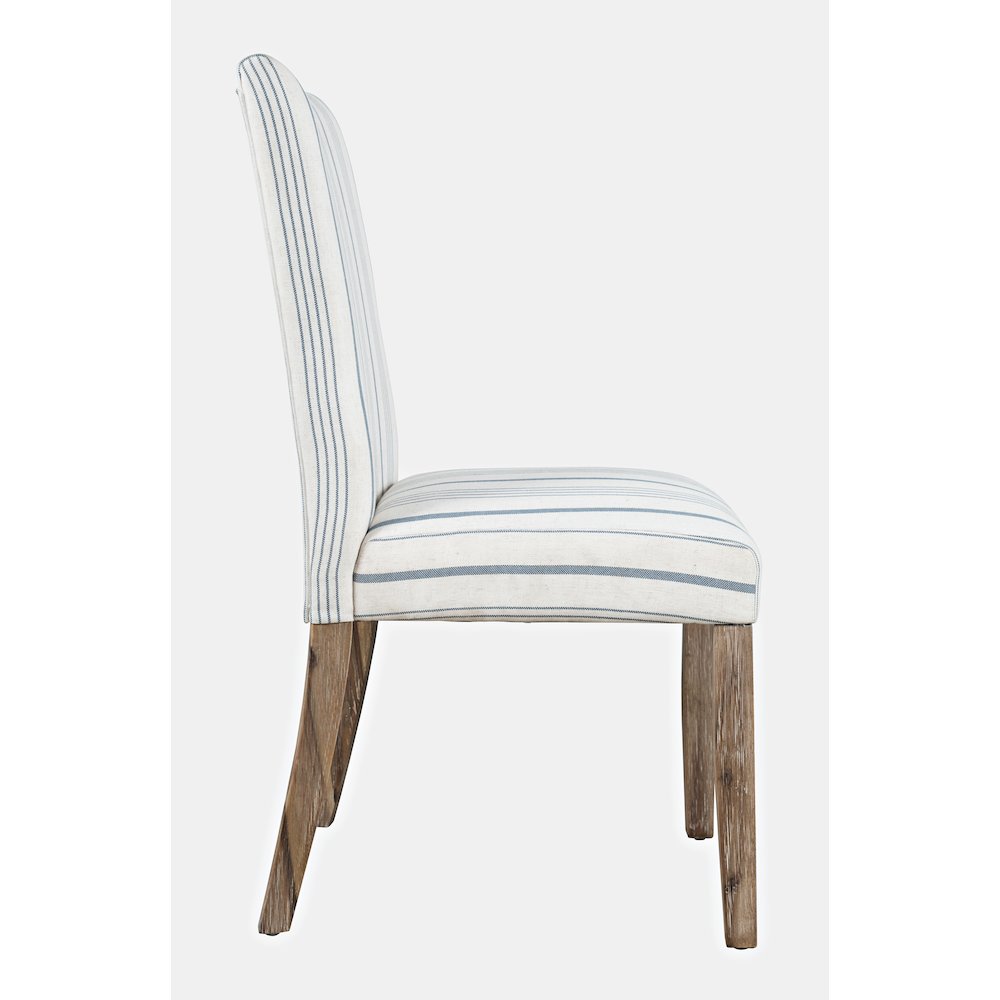 Coastal Wire-Brushed Wood Upholstered Parsons Dining Chair (Set of 2). Picture 5
