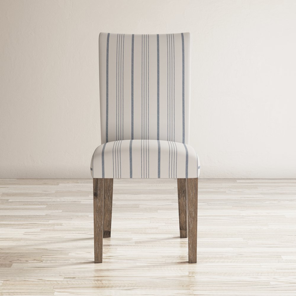 Coastal Wire-Brushed Wood Upholstered Parsons Dining Chair (Set of 2). Picture 8