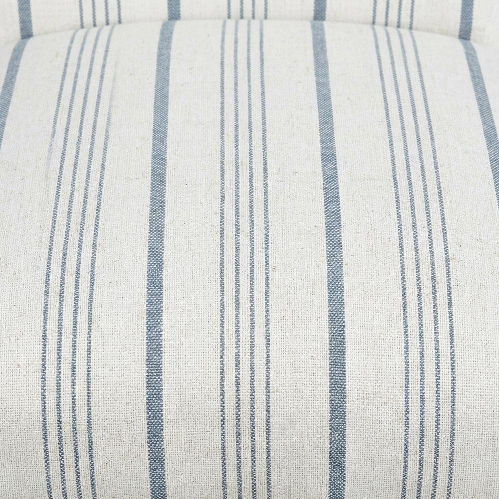 Acacia Veneer Parsons Dining Chairs, Coastal High-Back Style, Blue Stripe, Set. Picture 6