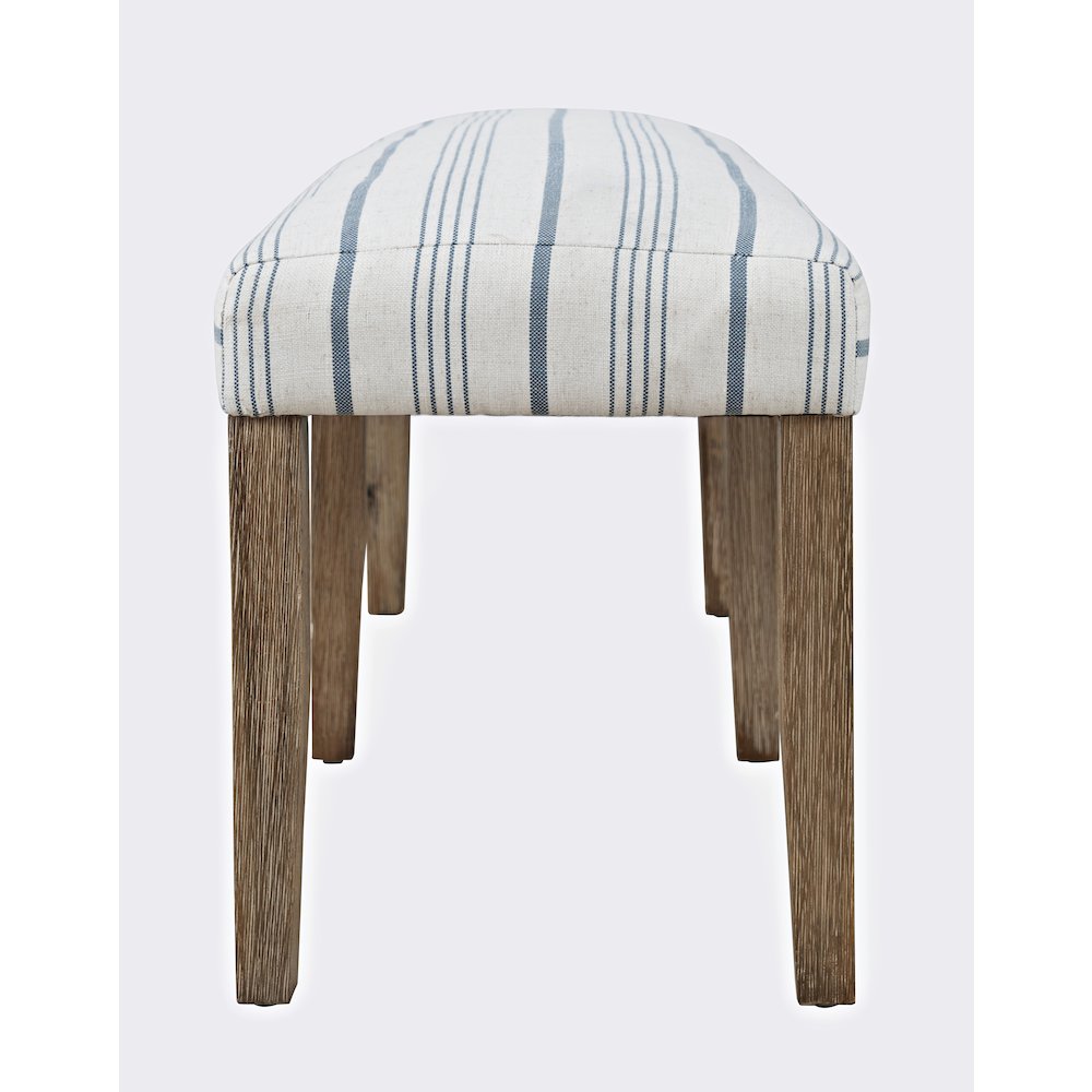Eastern Tides Coastal Wire-Brushed Wood 46" Upholstered Dining Bench. Picture 5