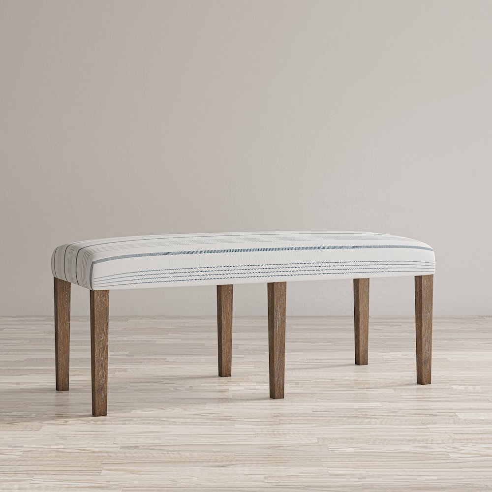 Eastern Tides Coastal Wire-Brushed Wood 46" Upholstered Dining Bench. Picture 8