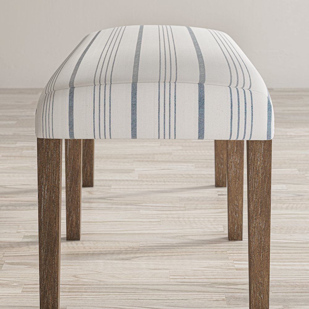 Eastern Tides Coastal Wire-Brushed Wood 46" Upholstered Dining Bench. Picture 9