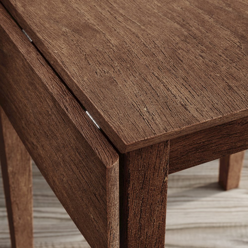 Eastern Tides Coastal Wire-Brushed Acacia Drop-Leaf Counter Height Dining Table. Picture 3