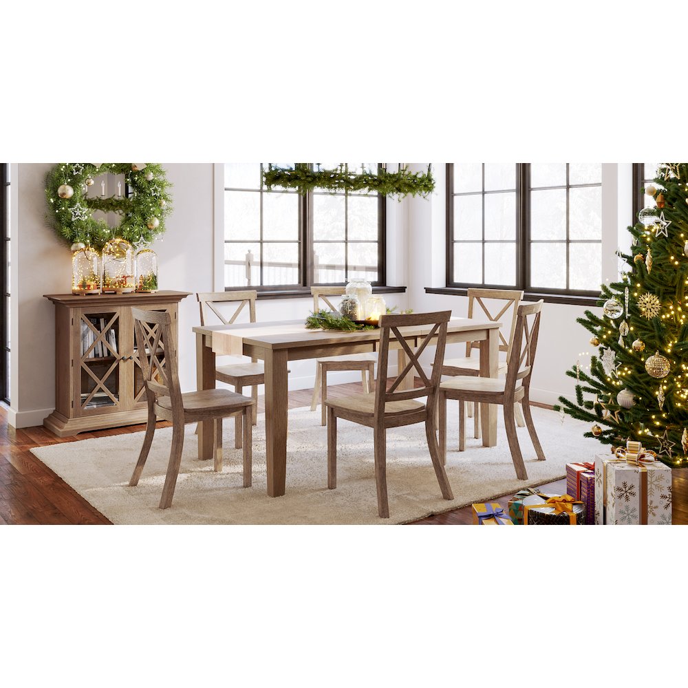 Eastern Tides Coastal Wire-Brushed Wood 66" Extendable Dining Table. Picture 10