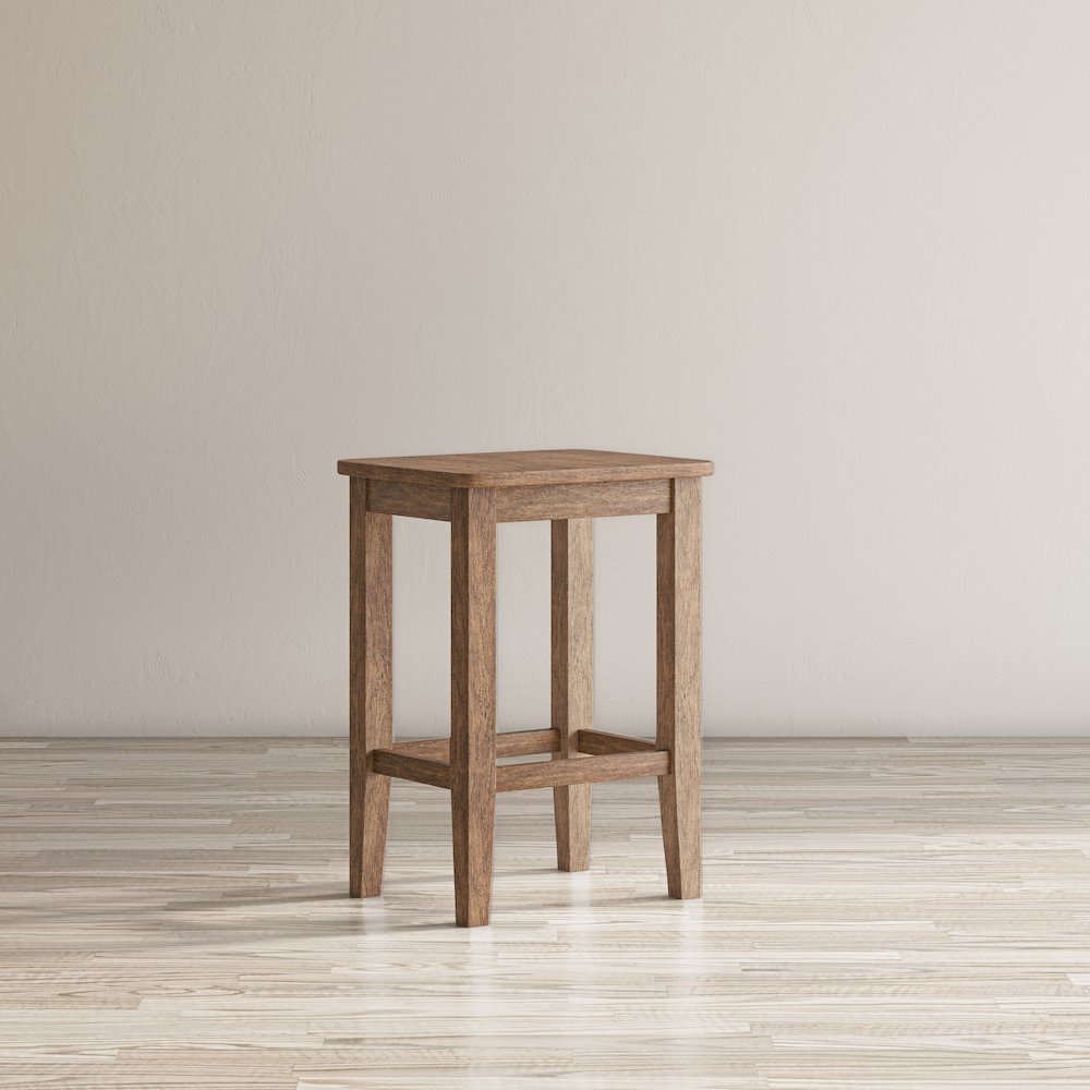 Eastern Tides Coastal Wire-Brushed Wood Backless Counter Barstool (Set of 2). Picture 7