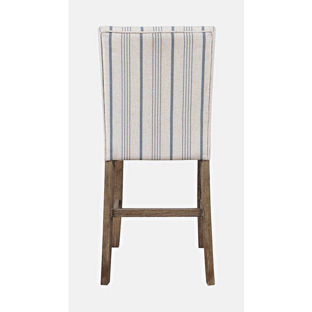 Eastern Tides Coastal Wire-Brushed Wood Upholstered Parsons Barstool (Set of 2). Picture 6