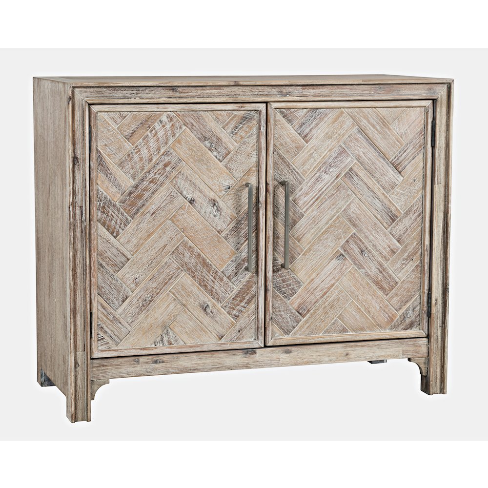 Gramercy Mid-Century Modern Chevron Two Door 40" Accent Chest. Picture 3