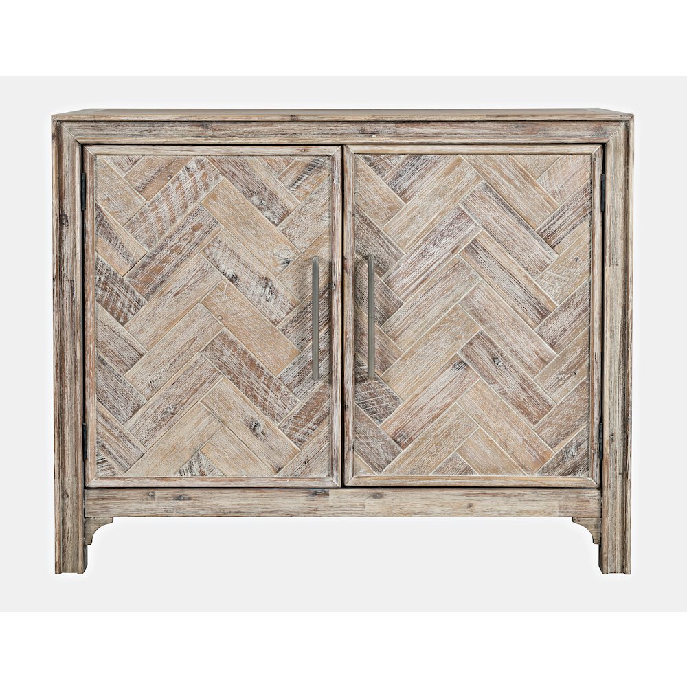Gramercy Mid-Century Modern Chevron Two Door 40" Accent Chest. Picture 1