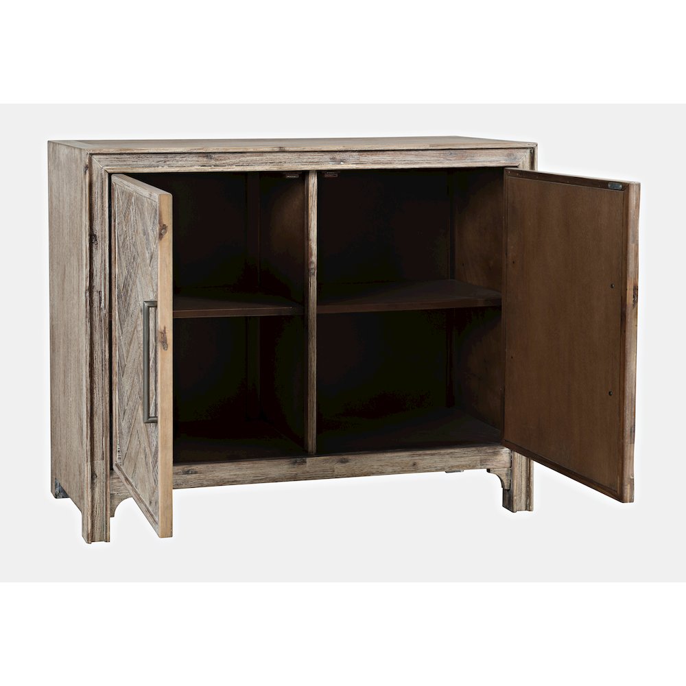 Gramercy Mid-Century Modern Chevron Two Door 40" Accent Chest. Picture 6