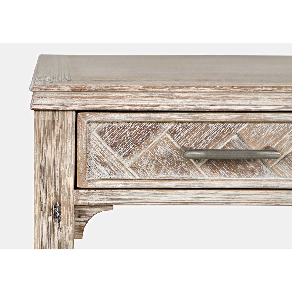 Gramercy Mid-Century Modern Chevron Three Drawer USB Charging Desk. Picture 8