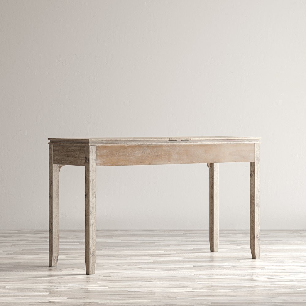 Gramercy Mid-Century Modern Chevron Three Drawer USB Charging Desk. Picture 7