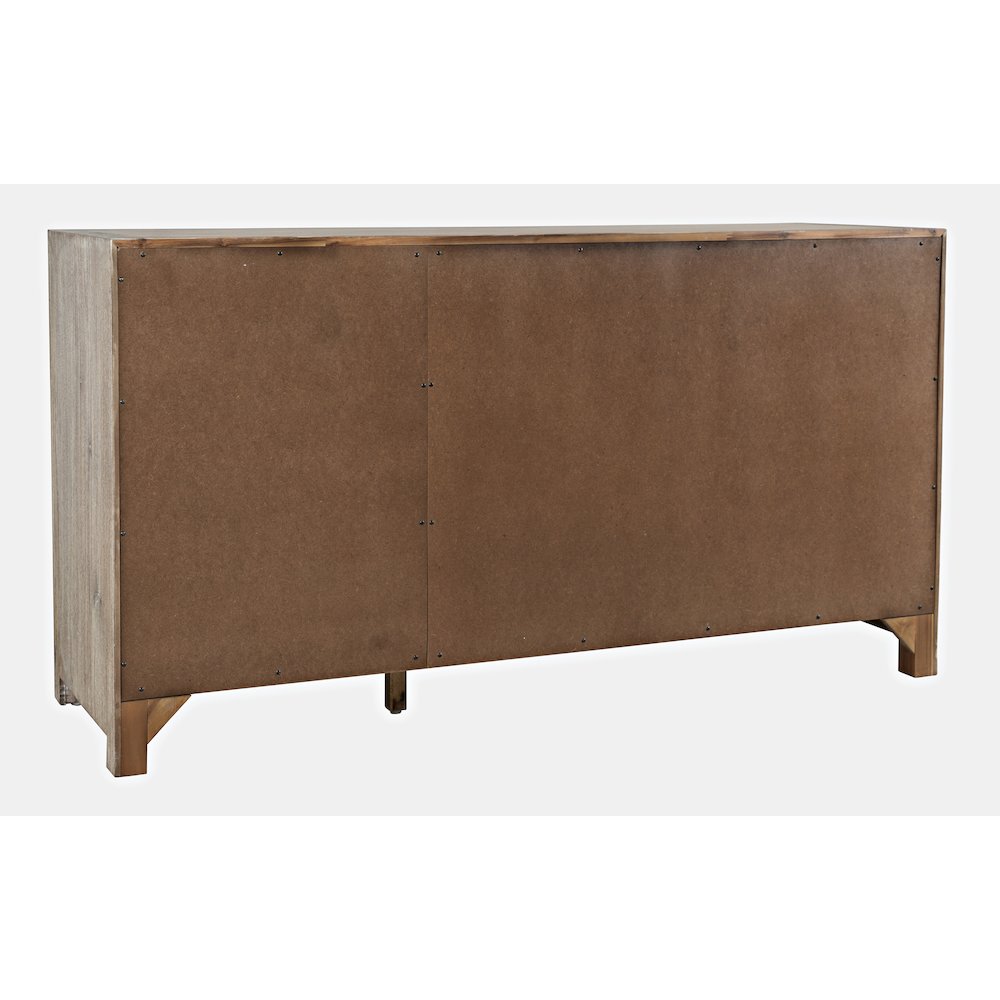 Gramercy Mid-Century Modern Chevron Three Door 60" Accent Cabinet. Picture 8