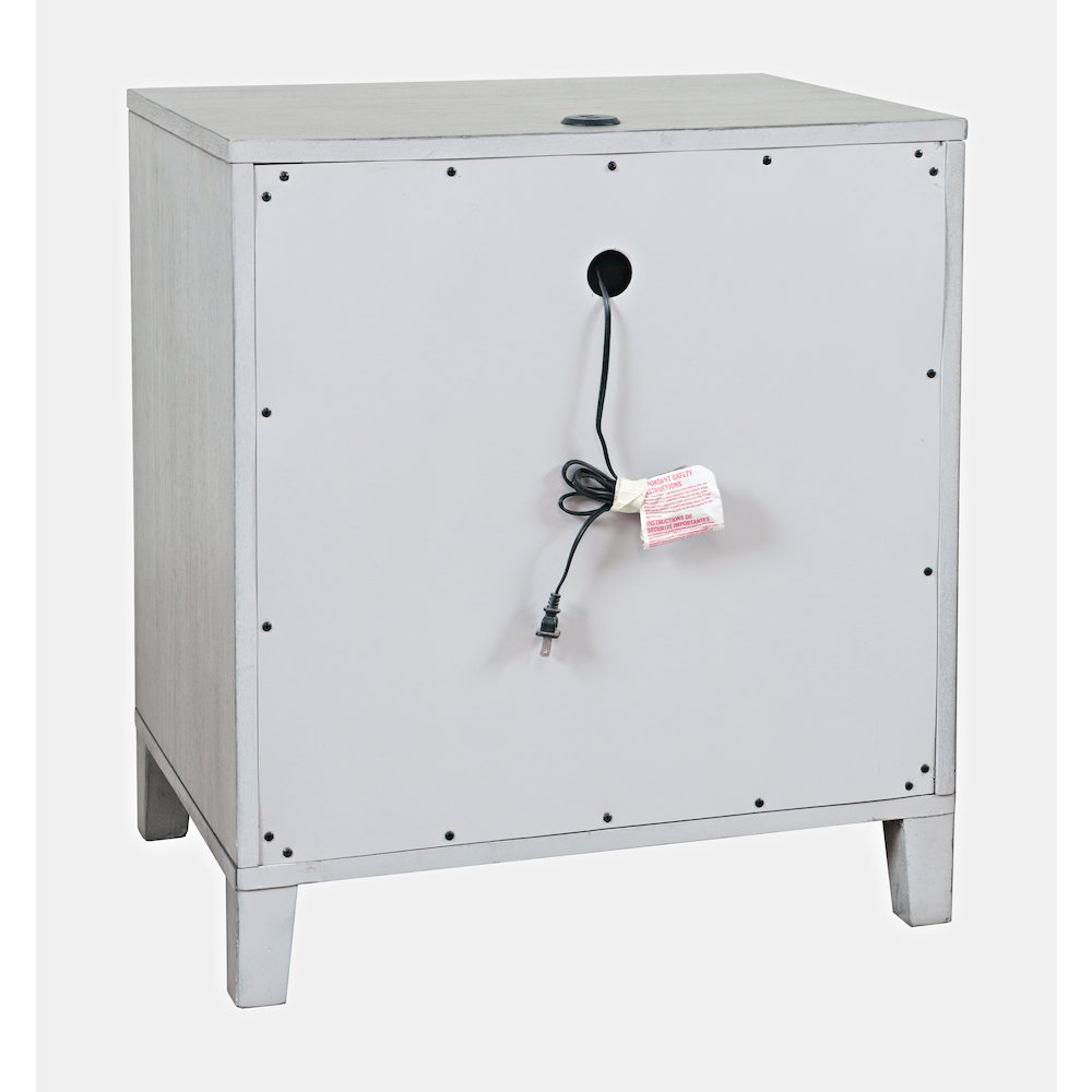 Contemporary Modern 28" USB Charging Nightstand with Drawers and Metal Hardware. Picture 8