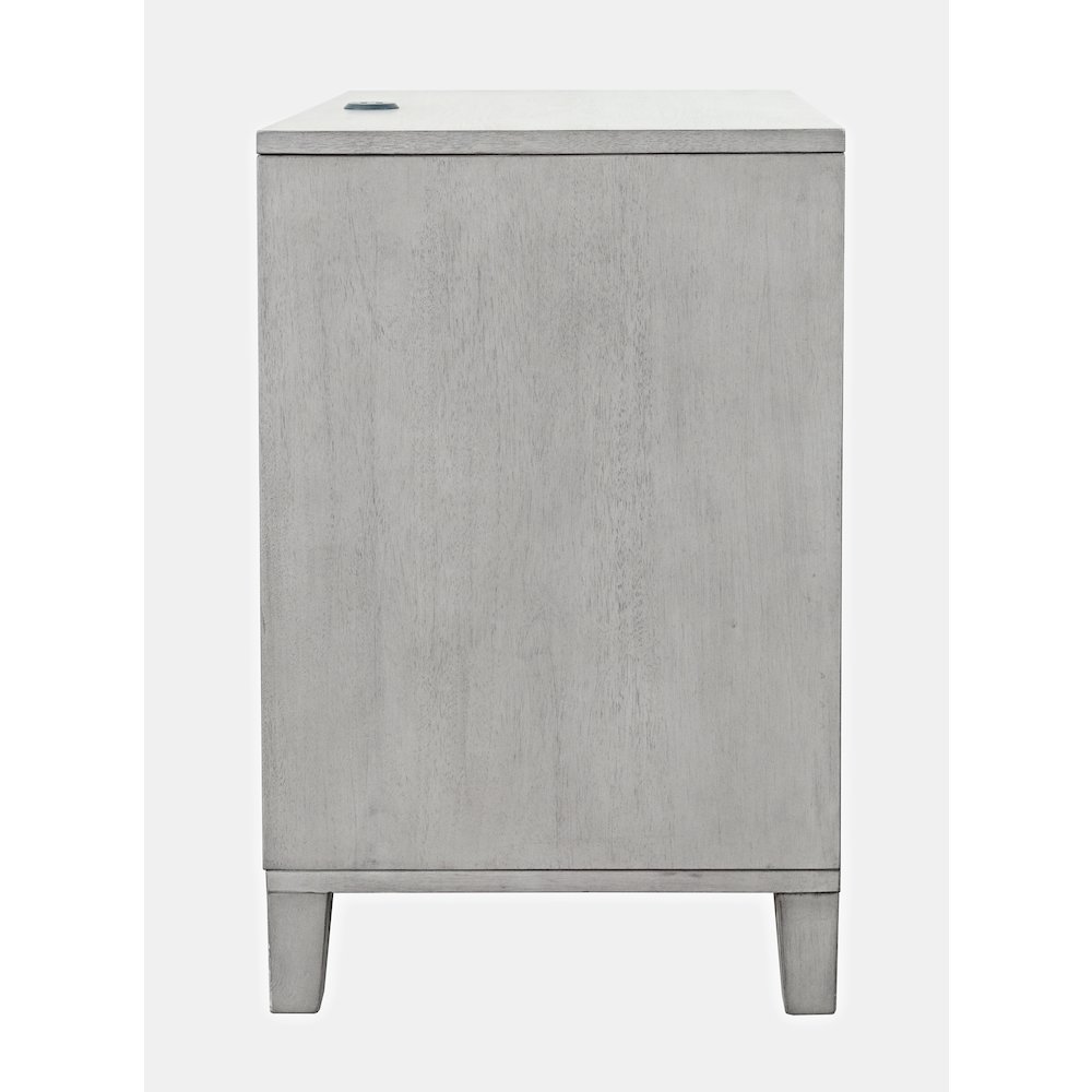 Contemporary Modern 28" USB Charging Nightstand with Drawers and Metal Hardware. Picture 6