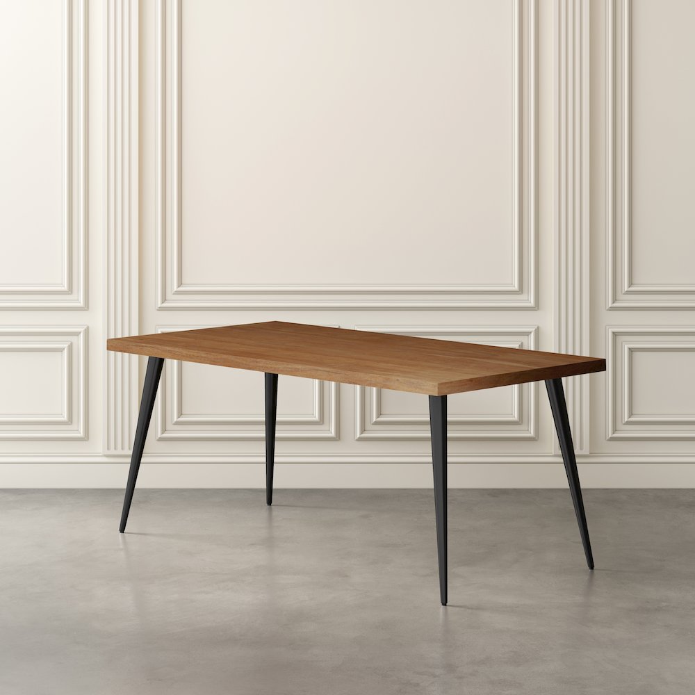 Prelude 70" Mid-Century Modern Solid Acacia Wood Dining Table. Picture 3