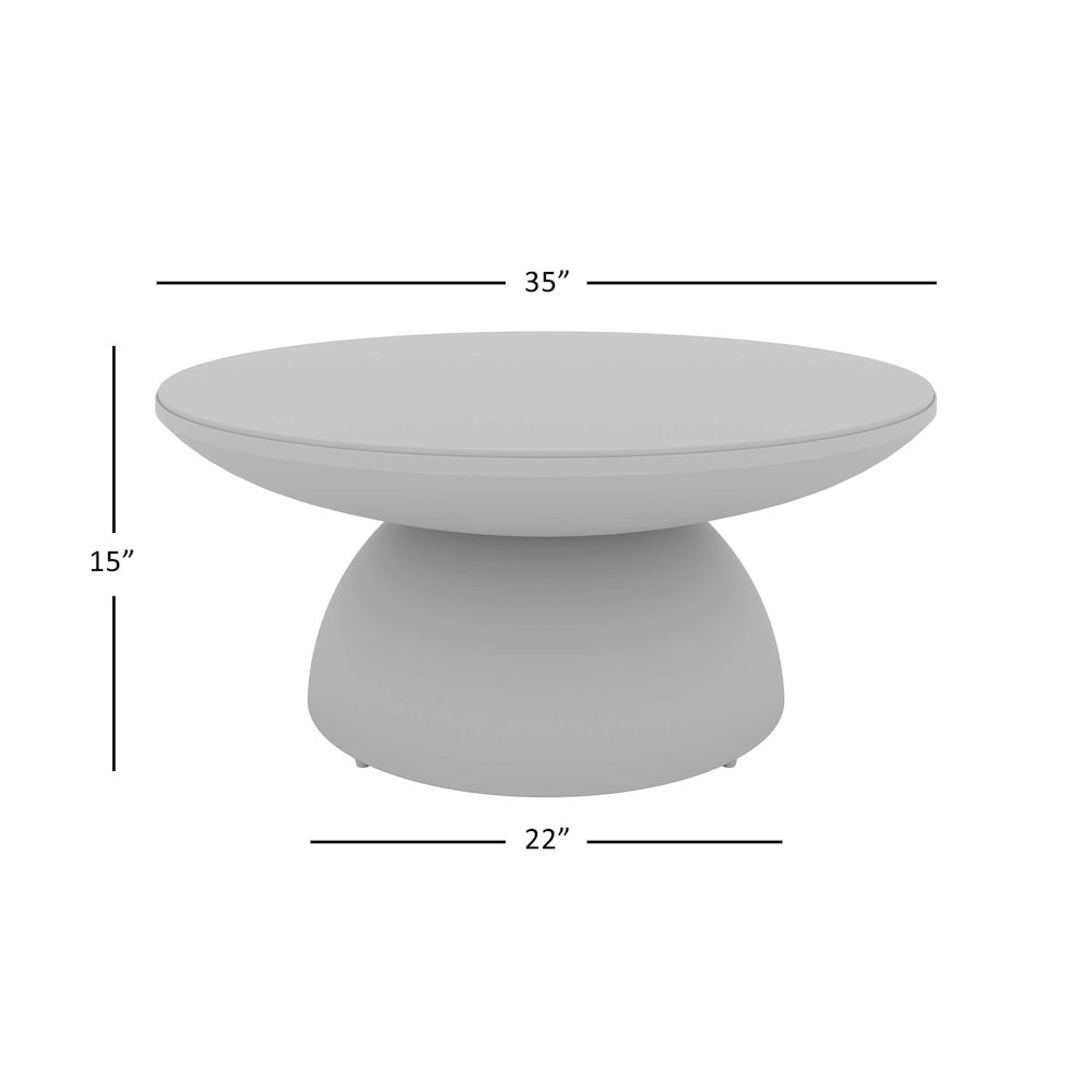 Circularity Modern Luxury Marble and Iron 35" Round Pedestal Coffee Table. Picture 7