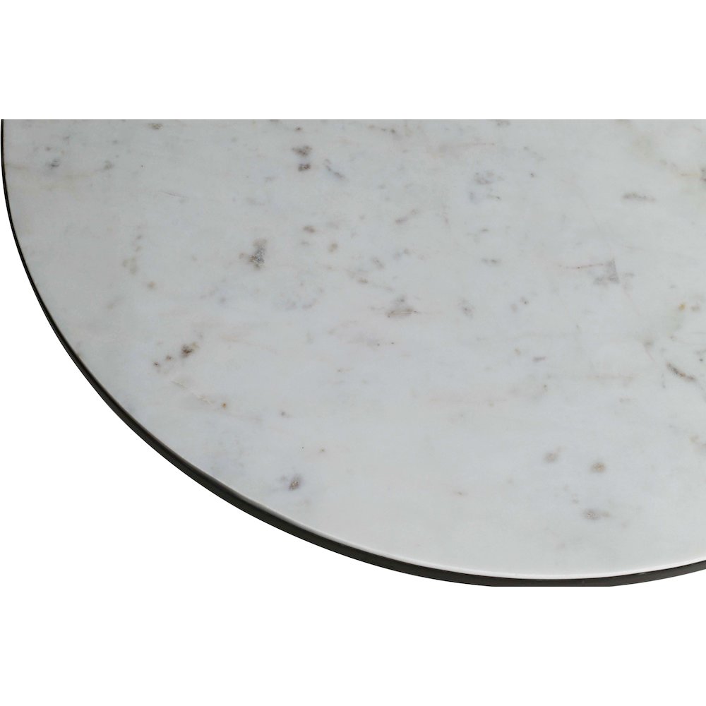 Circularity Modern Luxury Marble and Iron 35" Round Pedestal Coffee Table. Picture 4