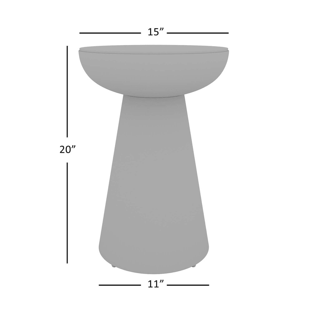 Circularity Modern Luxury Marble and Iron 15" Round Pedestal Chairside End Table. Picture 8