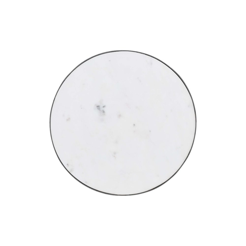 Circularity Modern Luxury Marble and Iron 15" Round Pedestal Chairside End Table. Picture 7