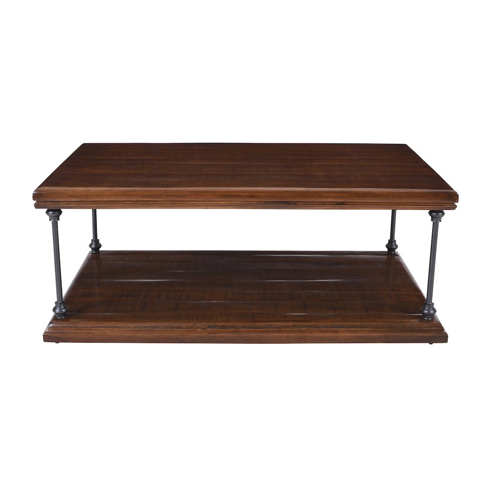 Larson Modern Industrial 50" Solid Wood Coffee Table with Storage. Picture 7