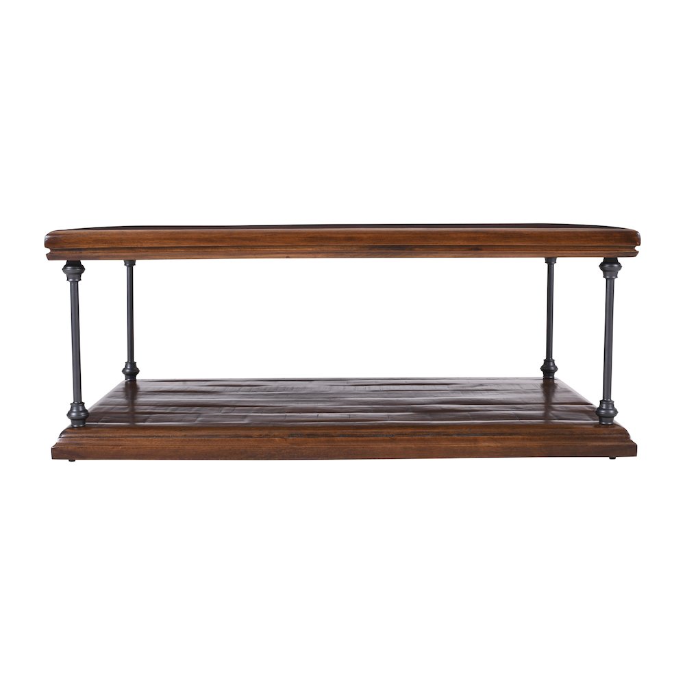 Larson Modern Industrial 50" Solid Wood Coffee Table with Storage. Picture 1